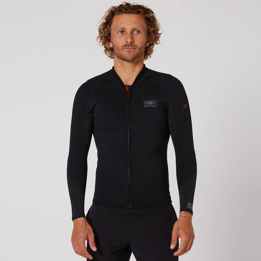 DOUBLE BLACK LONG SLEEVE ZIP PADDLE VEST - 1.5MM